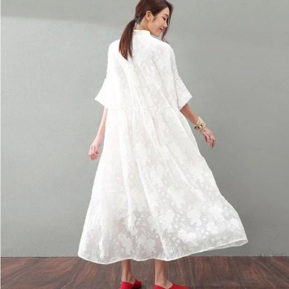 Oversized Sheer Lacy Tunic Dress - Picture 2 of 7